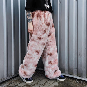 Blue tie-dye fleece jacket hooded gradient bomber luxury fluffy rave coat detachable sleeves handmade abstract overcoat fuzzy festival set