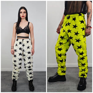 Star print varsity jacket yellow faux fur short coat college fleece bomber geometric jacket detachable sleeves party overcoat festival set