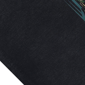 Car print sleeveless t-shirt retro Japanese surfer vest 80s anime tank top in acid wash black