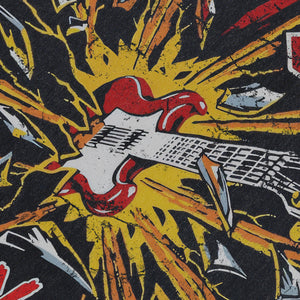 ACDC vintage sleeveless t-shirt metal band surfer vest retro metalcore tank top in acid wash black