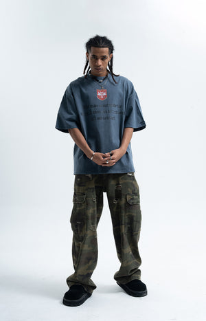 Motivational t-shirt retro grunge top old slogan tee in black