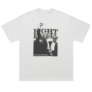 Vintage Donald Trump t-shirt fxck freedom slogan top grunge tee in white