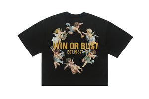 Angels print t-shirt vintage cartoon top retro pattern tee in white