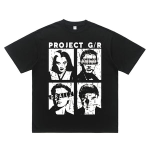 Creepy t-shirt Gothic family top scary tee in black