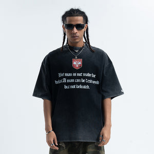 Motivational t-shirt retro grunge top old slogan tee in black