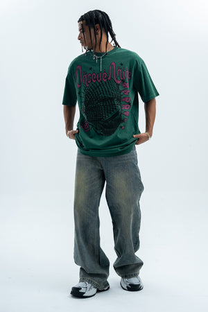 Arabic t-shirt hip-hop tee grunge rapper top in orange