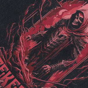 Creepy skeleton sleeveless t-shirt skull print surfer vest gate keeper slogan tank top in acid wash black