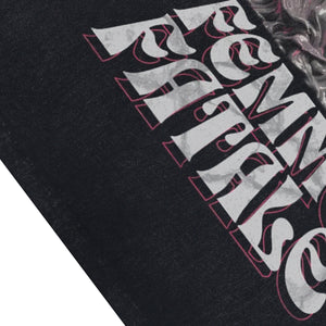 Femme fatale slogan sleeveless t-shirt gothic sculpture cartoon vest scary print tank top in acid wash black