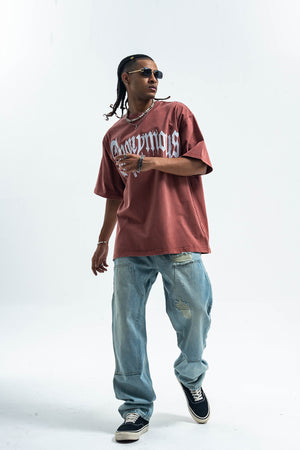 Anonymous t-shirt slogan top cross print tee in black