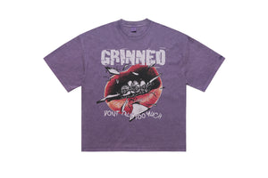 Grillz t-shirt mouth print top grunge hip-hop tee rapper jumper in purple