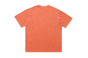 Money slogan t-shirt praying hands top cross print tee in orange