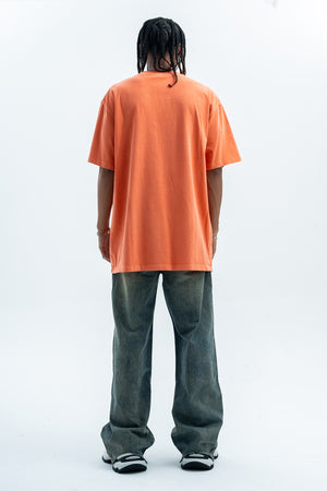 Arabic t-shirt hip-hop tee grunge rapper top in orange