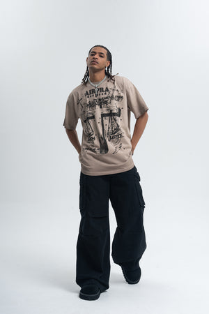 Cross print t-shirt religion top grunge saint tee in grey