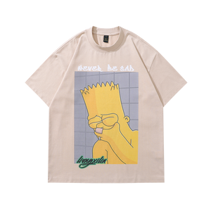 Vintage Bart Simpson t-shirt sad boy tee retro cartoon top in Beige