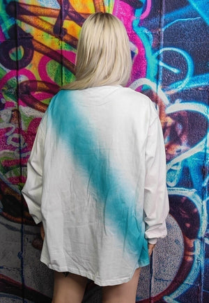 Angel print jumper gradient top tie-dye sweatshirt in white