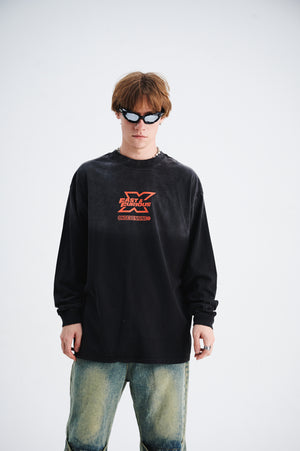 Fast & furious slogan jumper long sleeve motorsports jumper racing t-shirt in black