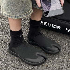 Slip on Tabi shoes cream split toe casual trainers camel toe sneakers trendy loafers