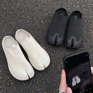 Slip on Tabi shoes cream split toe casual trainers camel toe sneakers trendy loafers