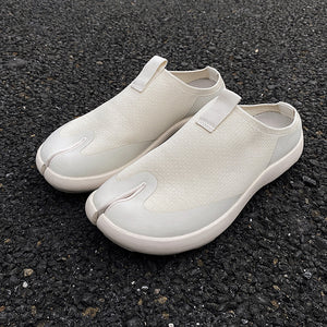 Slip on Tabi shoes cream split toe casual trainers camel toe sneakers trendy loafers