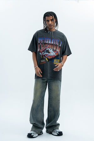 Racing t-shirt f1 top sports car tee grunge motorsports jumper in black