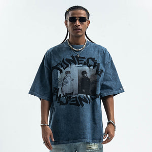 Vintage Tunechi t-shirt retro hip-hop tee grunge rapper top in grey