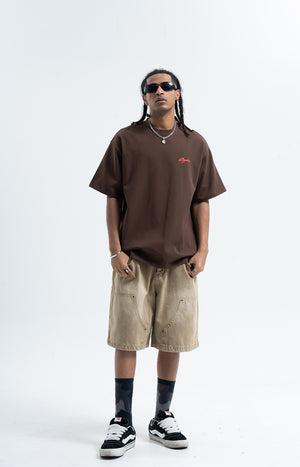 Motivational t-shirt dont give up slogan top retro tee in blue