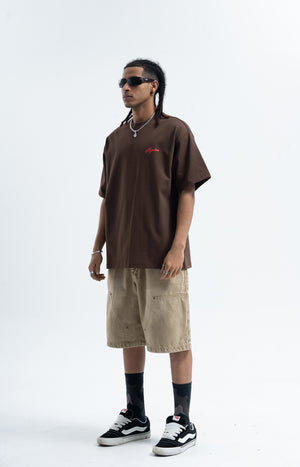 Motivational t-shirt dont give up slogan top retro tee in blue