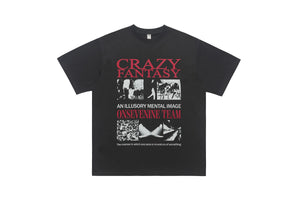 Punk t-shirt psychedelic top graffiti tee retro photography jumper in white