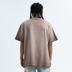 Wild West t-shirt revolution slogan top grunge American tee in beige