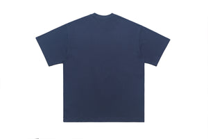 Little devil t-shirt retro devil cartoon top hell print tee in blue