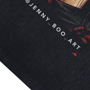 Kinky anime sleeveless t-shirt vintage Japanese vest retro cartoon tank top in acid wash black