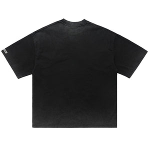 Creepy gothic t-shirt long nails print top scary egg tee in Black