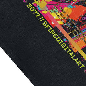 Cyberpunk slogan sleeveless t-shirt robot girl print surfer vest futuristic tank top in acid wash black