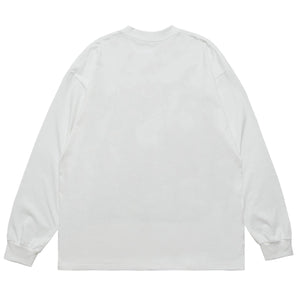 Y2K graffiti jumper skater top psychedelic hippie long sleeve t-shirt in white