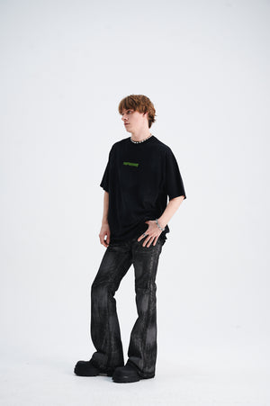 Creepy skeleton t-shirt bones cartoon top scary skull tee in black