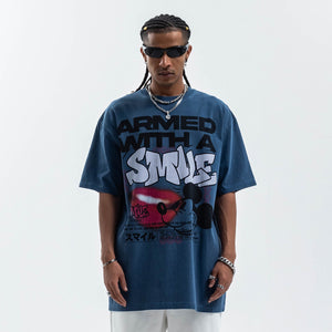 Graffiti t-shirt mouse print top grunge cartoon tee skater jumper in pink