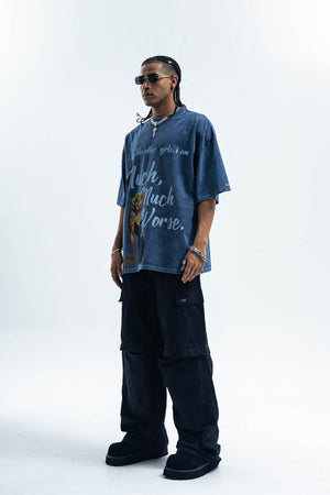 Art deco t-shirt retro movie girl top blondie hollywood tee in blue