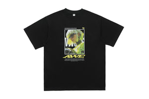 Cyberpunk t-shirt psychedelic girl tee futuristic top in Black