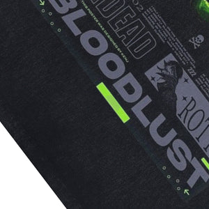 Fluorescent skeleton sleeveless t-shirt neon psychedelic skull cartoon vest creepy poster tank top in acid wash black