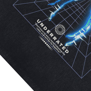 Cosmic slogan sleeveless t-shirt psychedelic astronaut poster surfer vest spaceman tank top in acid wash black