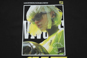 Cyberpunk t-shirt psychedelic girl tee futuristic top in Black