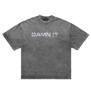 Damn it slogan t-shirt funky tee retro 00s top in black