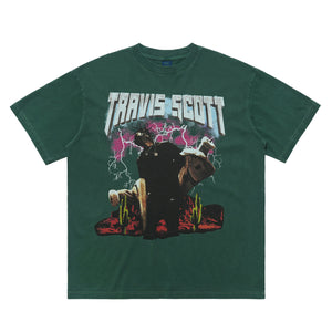 Vintage Travis Scott t-shirt retro rapper tee hip-hop top in pink