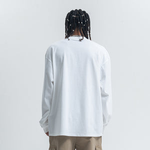 Sugar daddy slogan top long sleeve diamante jumper glitter slogan pullover in white