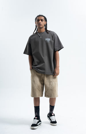 Passion slogan t-shirt grunge punk top rocker tee in grey