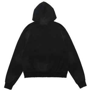 Motivational slogan hoodie grunge gorpcore pullover in black