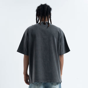 70s cartoon t-shirt retro print top old school tee in grey