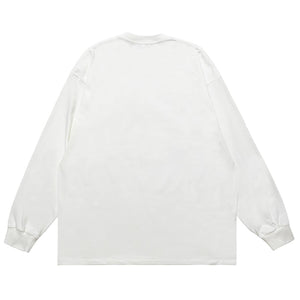 Magician slogan jumper long sleeve singer t-shirt rocker top in white