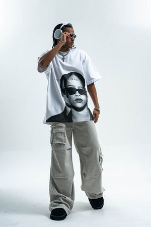 Rihanna t-shirt retro singer top grunge r&b princess tee black