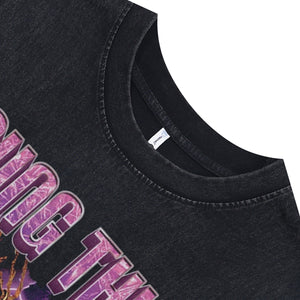 Young Thug sleeveless t-shirt vintage rapper vest hip-hop tank top in acid wash black